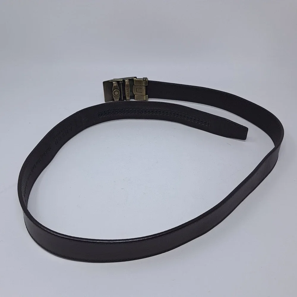 Anson Belt Golf Ball Ratchet Buckle Leather Adjustable Brown No Holes‎ 37
